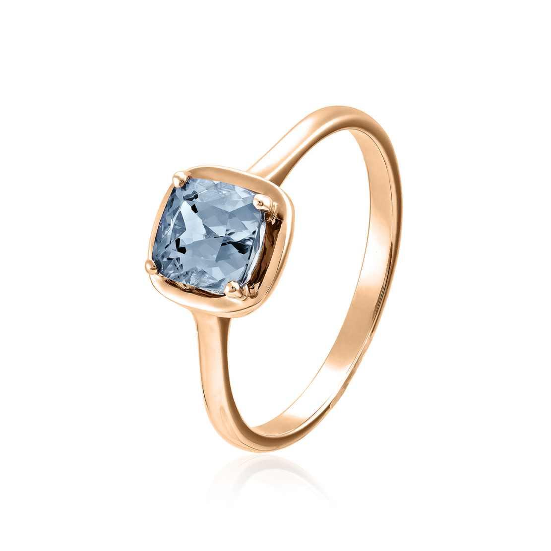 Akvamarínový prsten Avril, růžové zlato