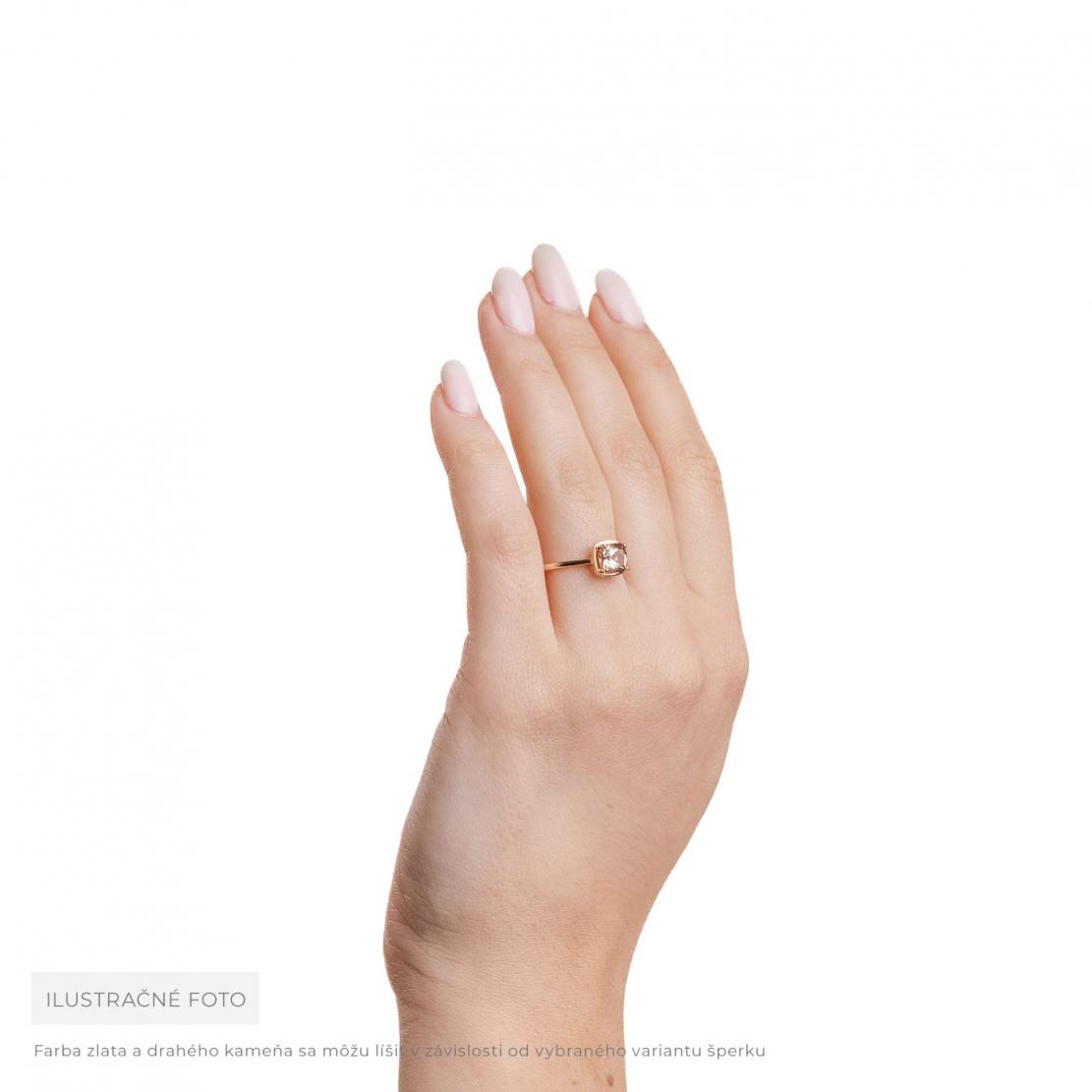 Akvamarínový prsten Avril, růžové zlato