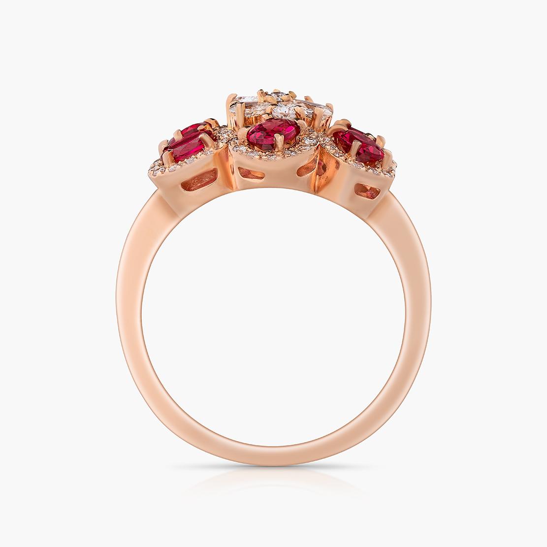 Drahokamový prsteň Her Majesty, ružové zlato