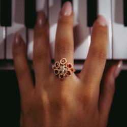 Drahokamový prsteň Her Majesty, ružové zlato