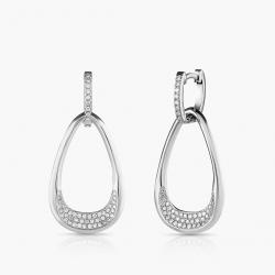 Diamantové náušnice Lágrima Dorada, biele zlato