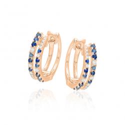 Zafírové náušnice Frasco, ružové zlato