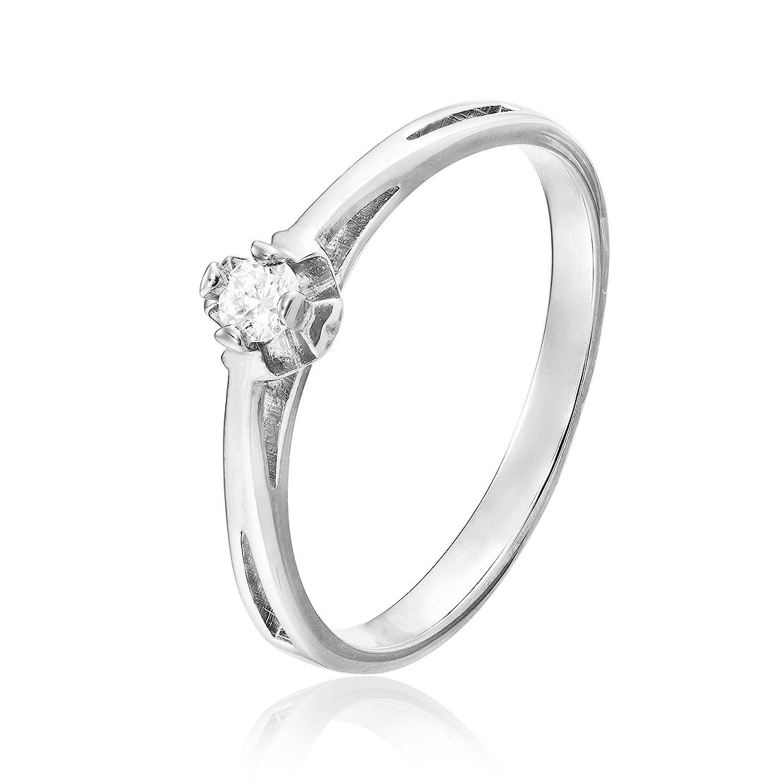 Diamantový zásnubný prsteň Glamor, biele zlato