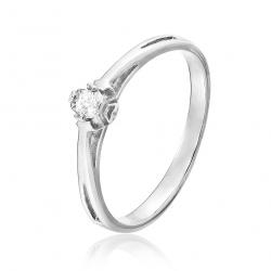 Diamantový zásnubný prsteň Glamor, biele zlato