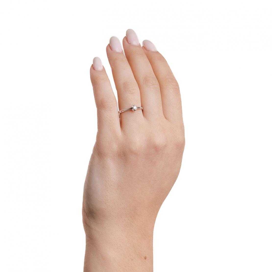 Diamantový zásnubný prsteň Glamor, biele zlato