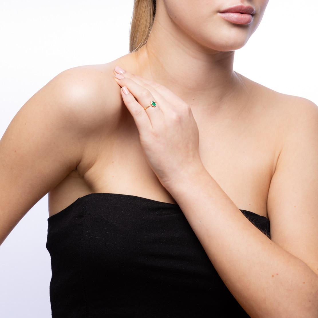 Smaragdový prsteň Atlantis, biele zlato