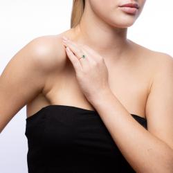 Smaragdový prsteň Atlantis, biele zlato