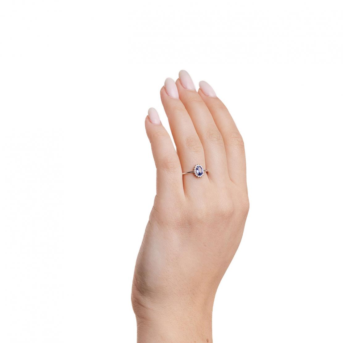 Zafírový prsteň Atlantis, biele zlato