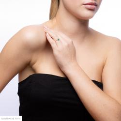 Granátový prsten Atlantis, bílé zlato