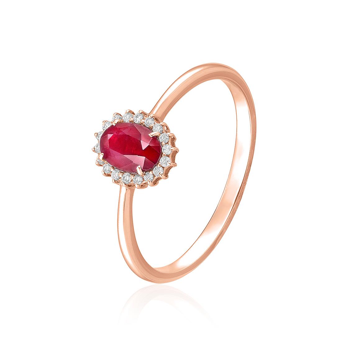 Rubínový prsteň Atlantis, ružové zlato