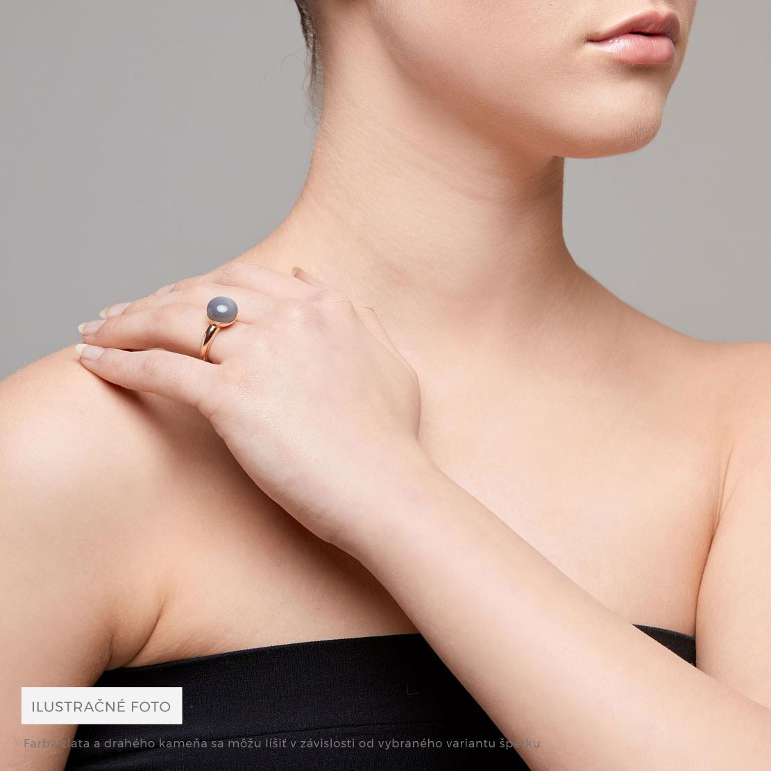 Praziolitový prsteň Sunset, ružové zlato