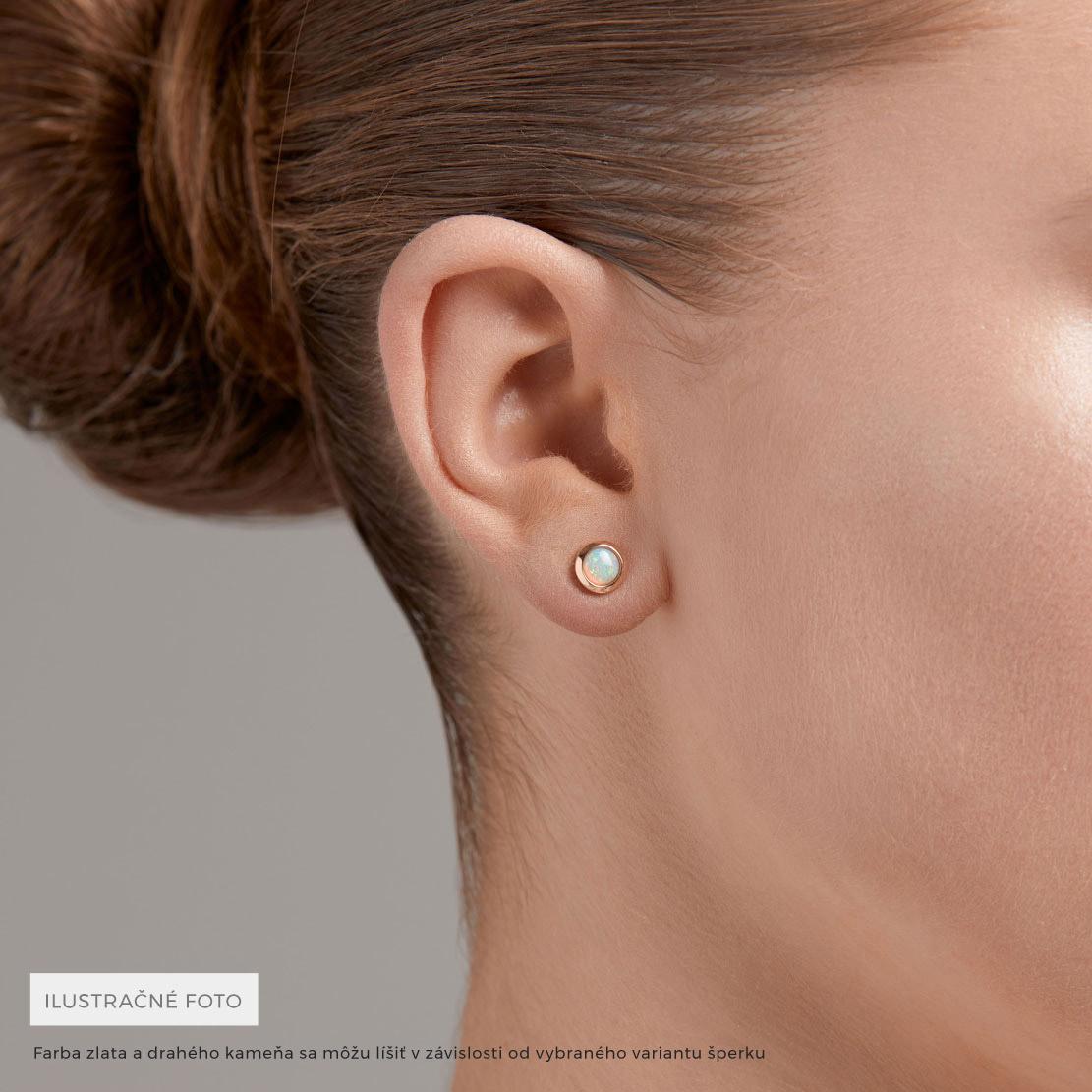 Opálové náušnice Fluid, bílé zlato