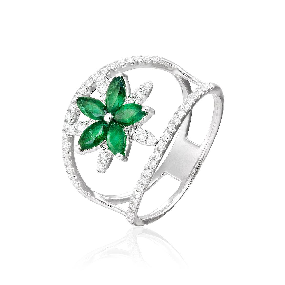 Smaragdový prsteň Zing, biele zlato