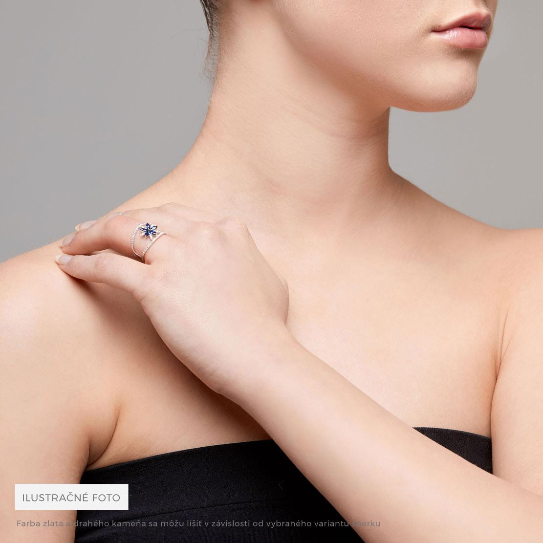 Smaragdový prsteň Zing, biele zlato