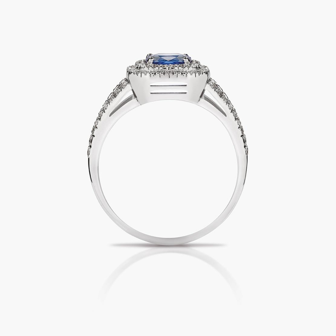 Zafírový prsteň Laguna Colorada, biele zlato