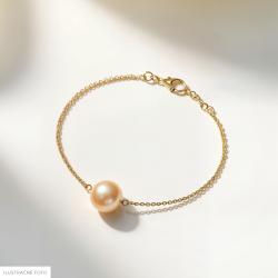 Perlový náramok Aische, žlté zlato