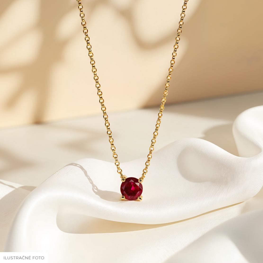 Rubínový náhrdelník Doty, žluté zlato
