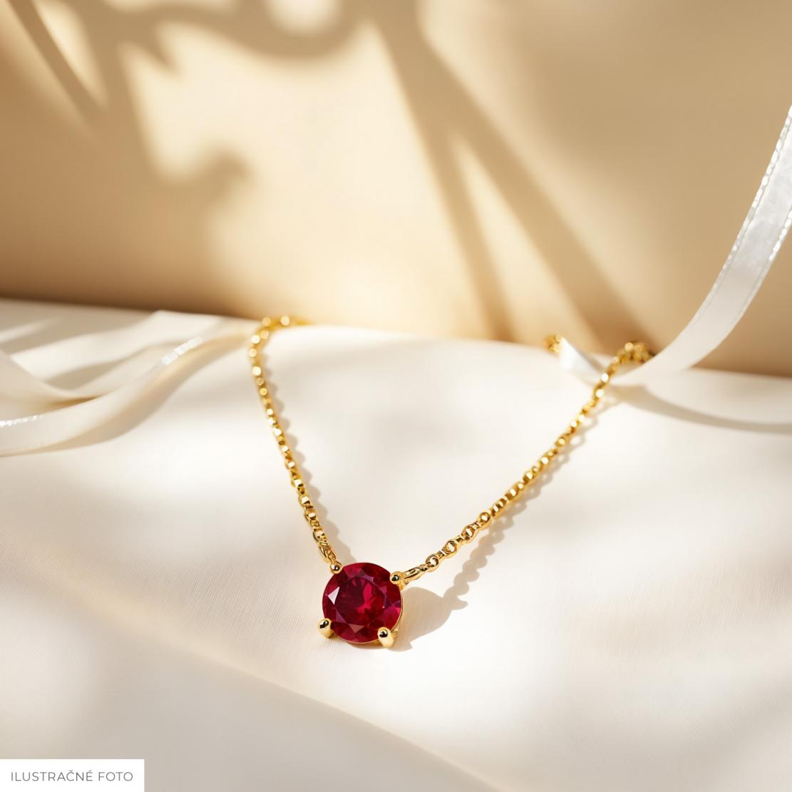 Rubínový náhrdelník Doty, žluté zlato