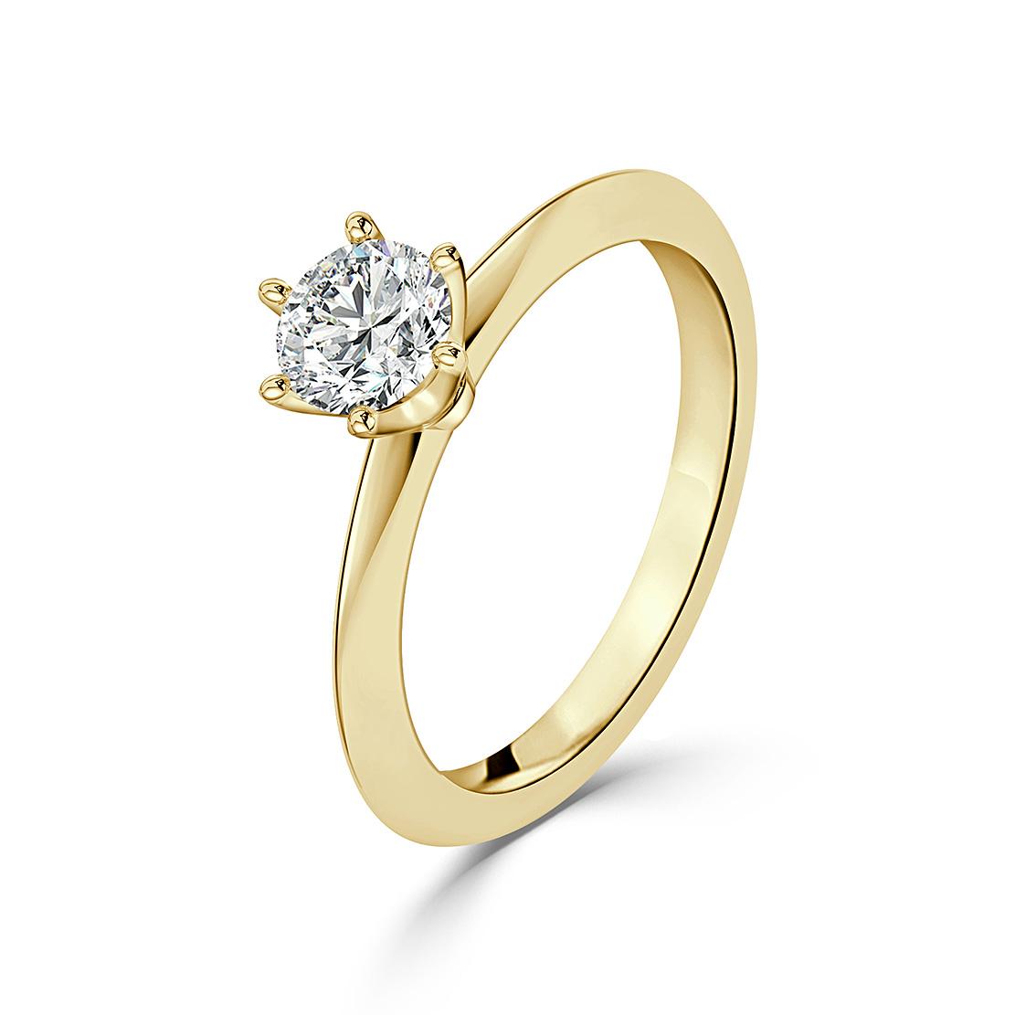 Diamantový zásnubný prsteň July, žlté zlato