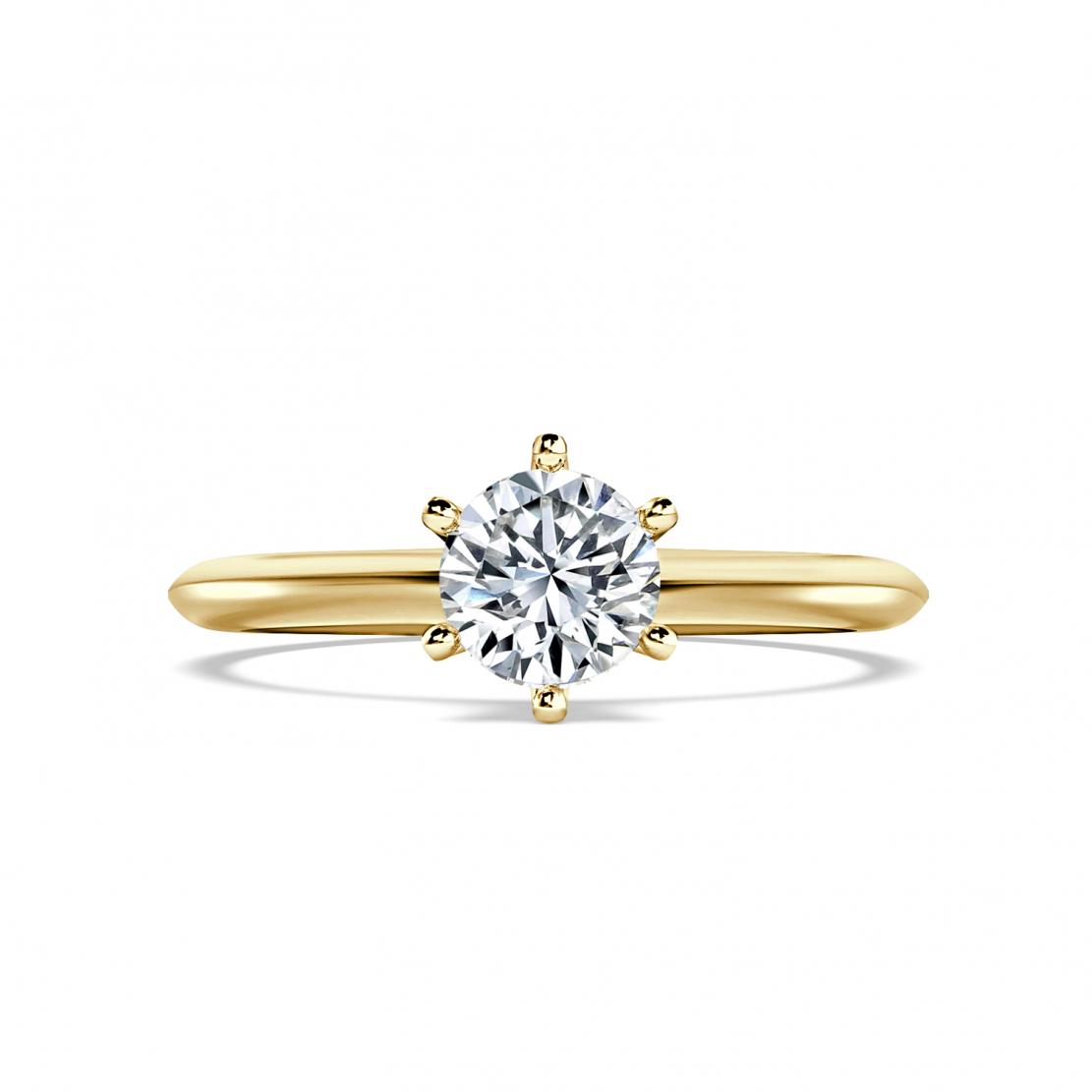 Diamantový zásnubný prsteň July, žlté zlato