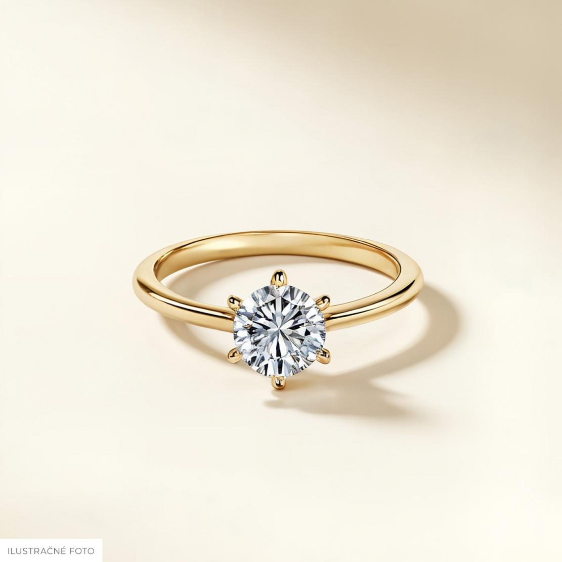 Diamantový zásnubný prsteň July, žlté zlato
