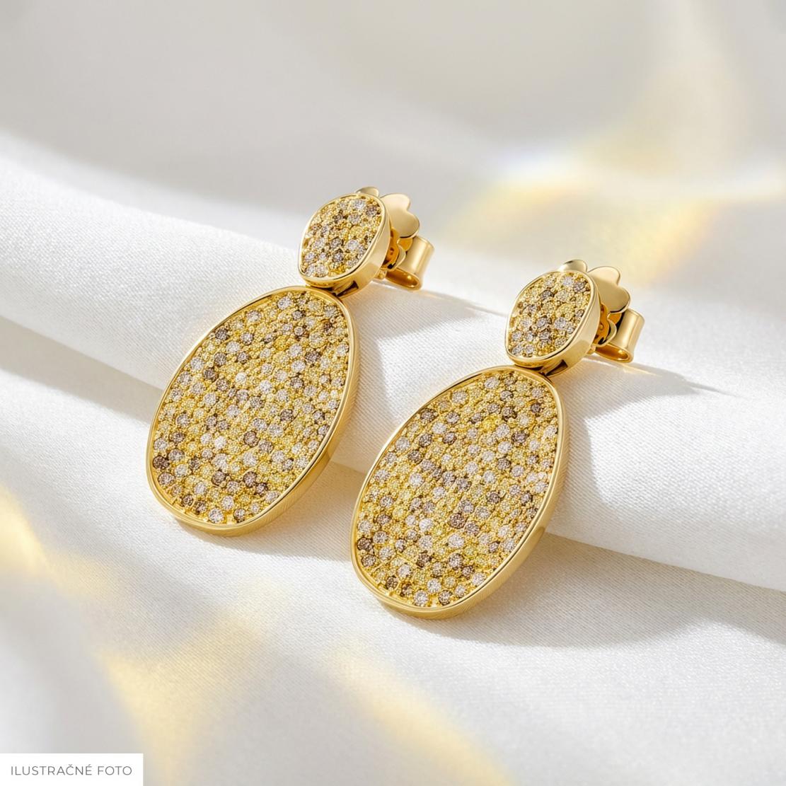 Diamantové náušnice Chelsea, žluté zlato