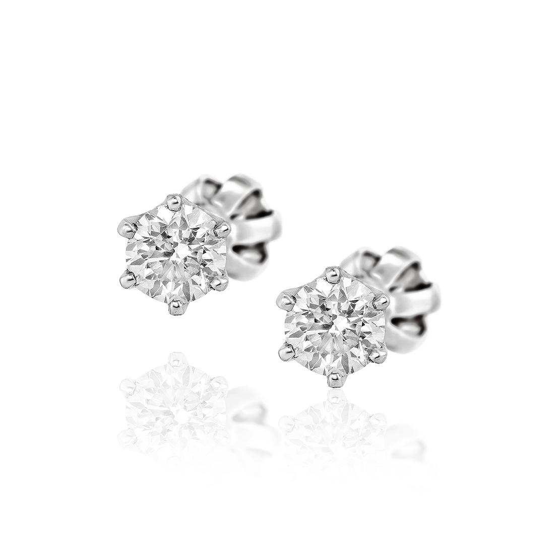 Diamantové náušnice Jejune II., biele zlato