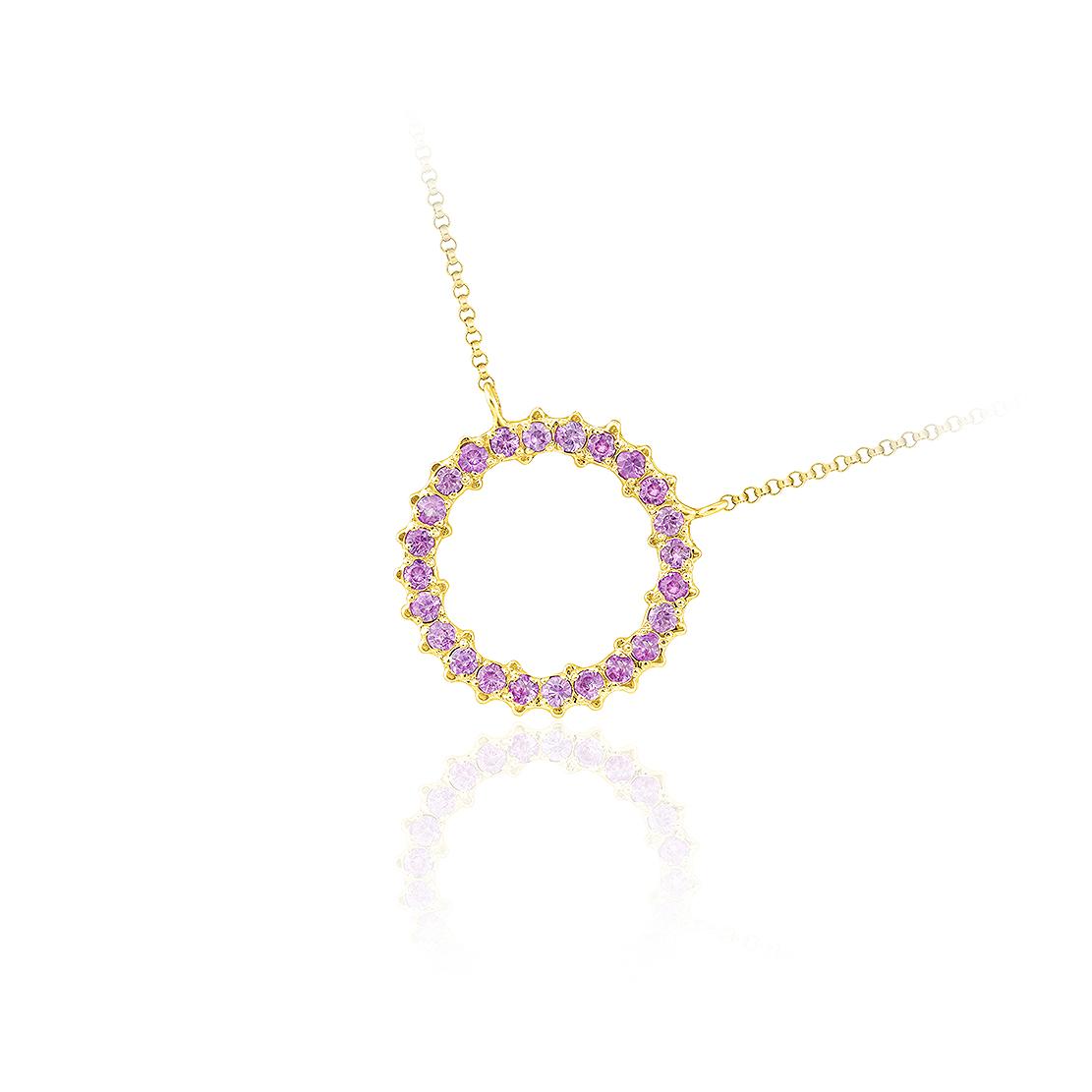 Safírový náhrdelník Sokorta, žluté zlato