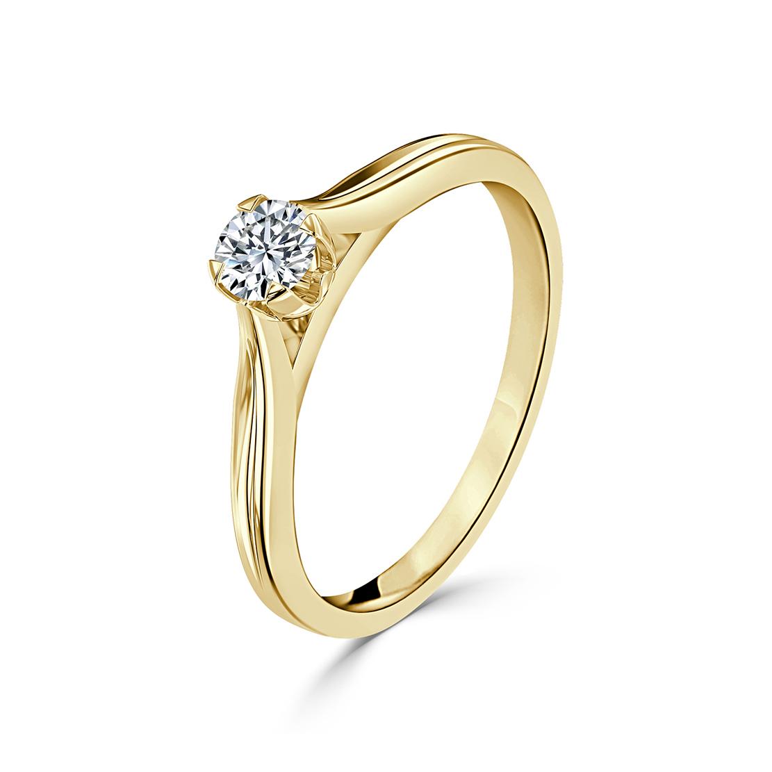Diamantový zásnubný prsteň Jodelle, žlté zlato