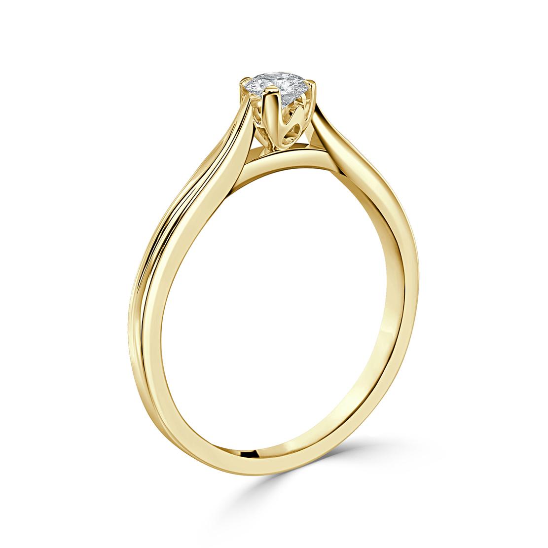 Diamantový zásnubný prsteň Jodelle, žlté zlato