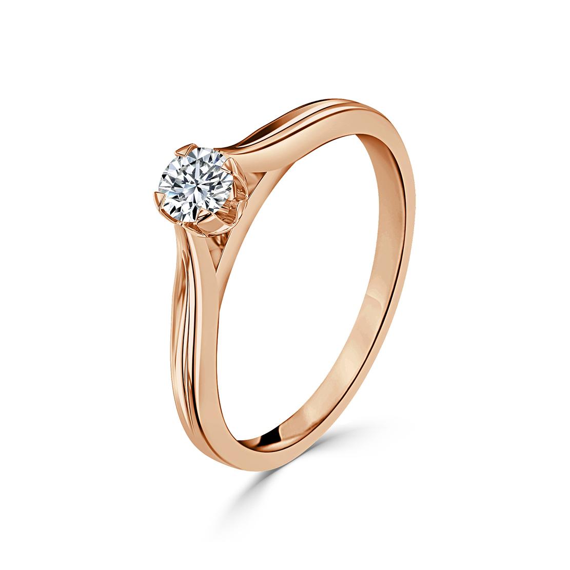 Diamantový zásnubní prsten Jodelle, růžové zlato