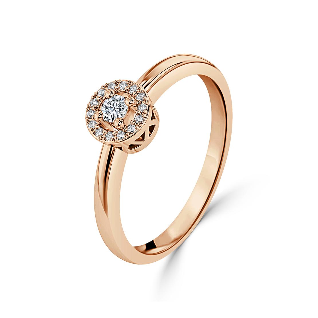 Diamantový zásnubní prsten Moon, růžové zlato