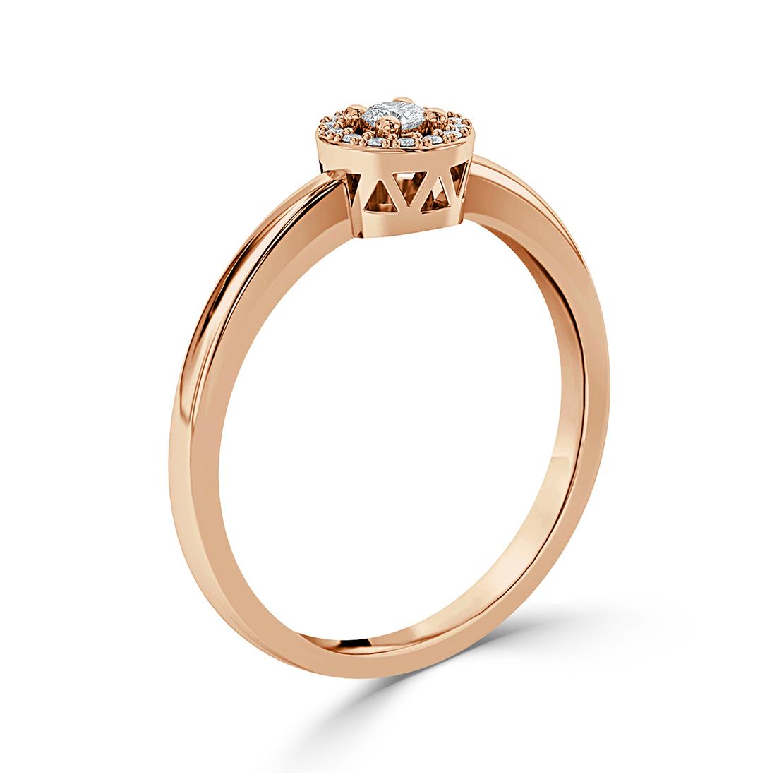 Diamantový zásnubní prsten Moon, růžové zlato