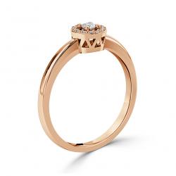 Diamantový zásnubní prsten Moon, růžové zlato