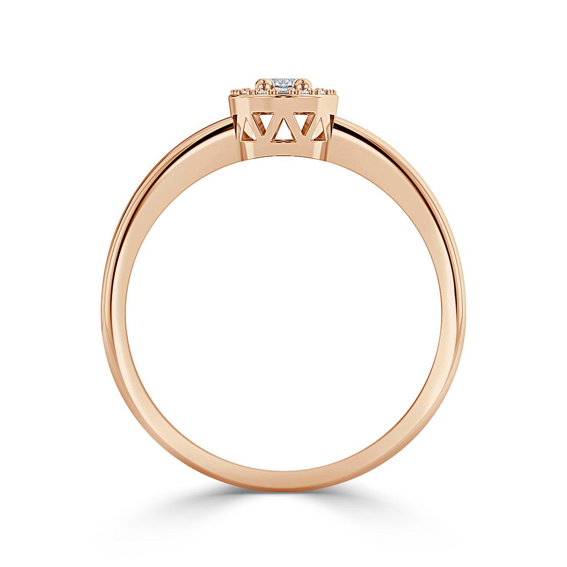 Diamantový zásnubní prsten Moon, růžové zlato