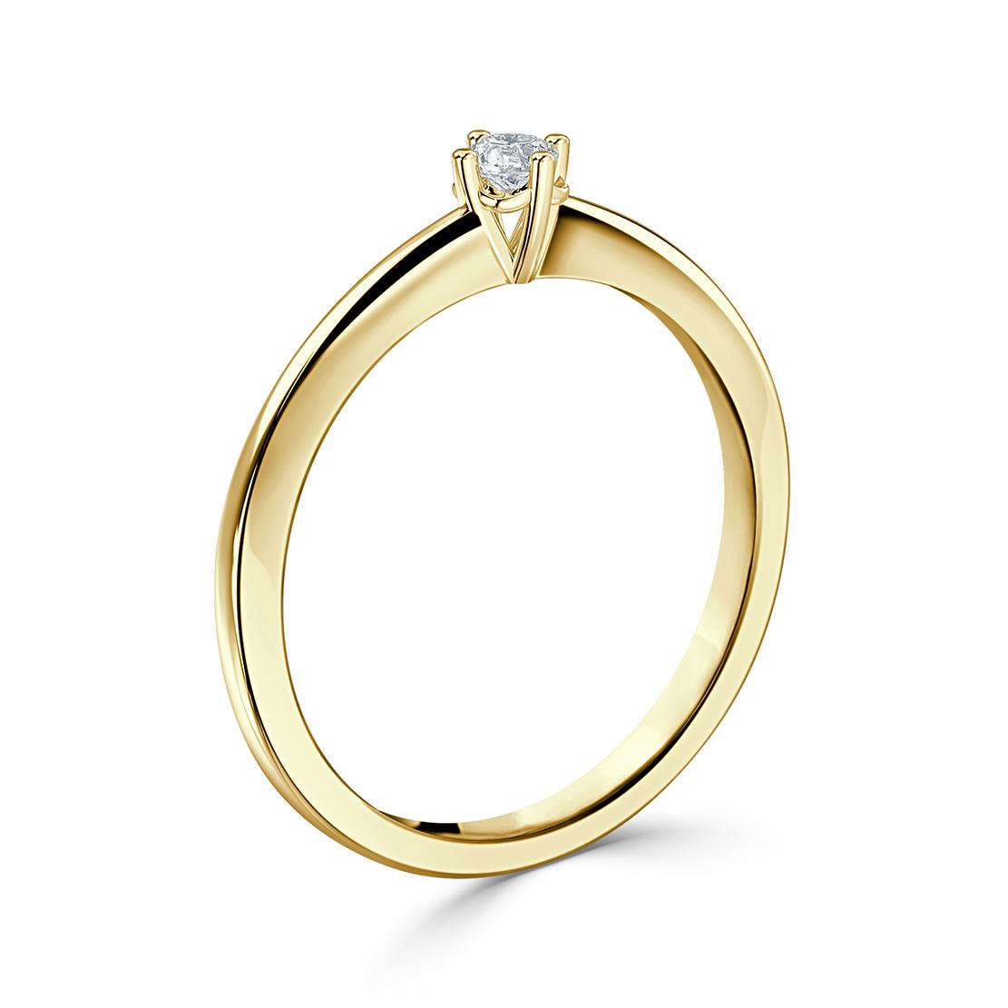 Diamantový zásnubný prsteň Spirit, žlté zlato
