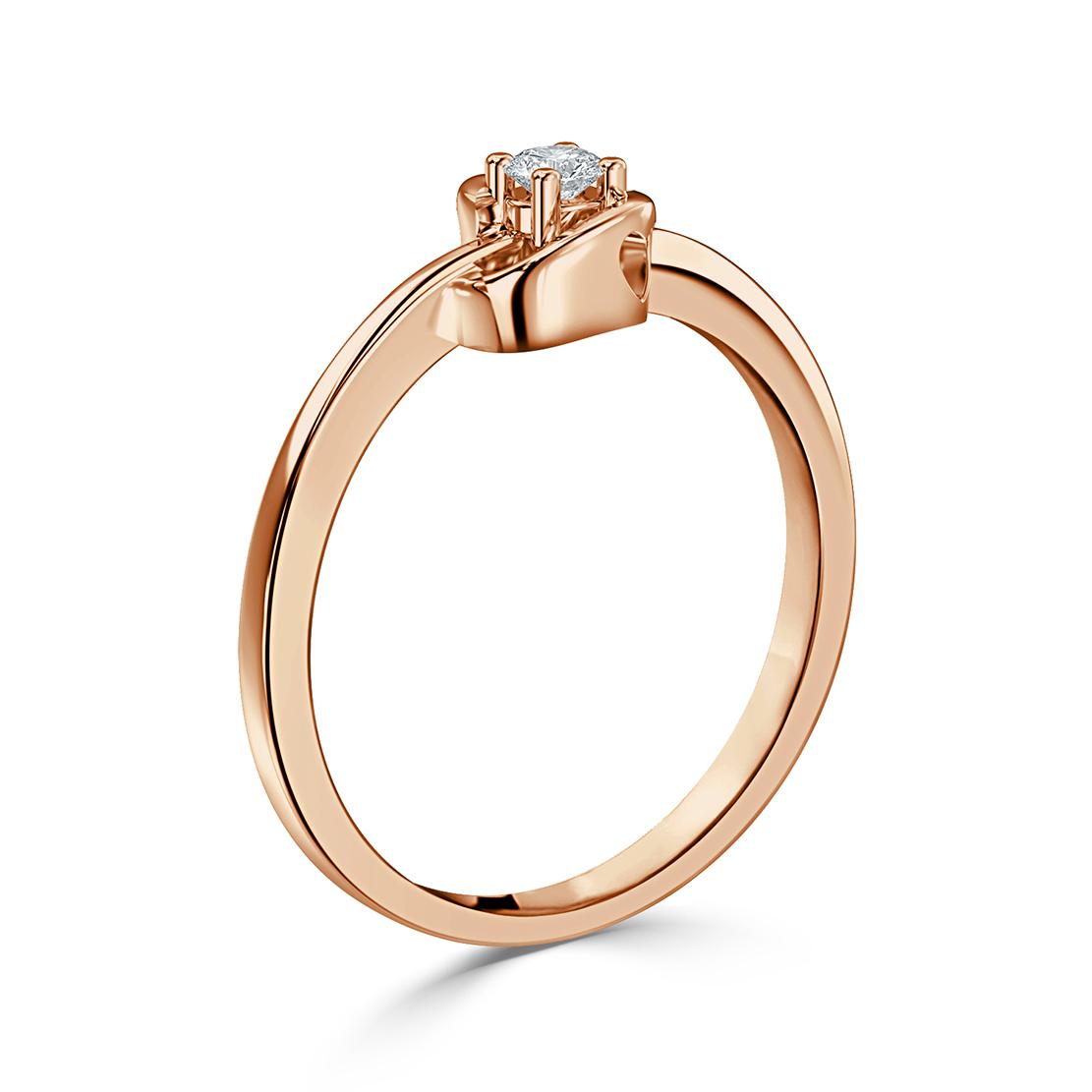 Diamantový zásnubní prsten Twinkle, růžové zlato