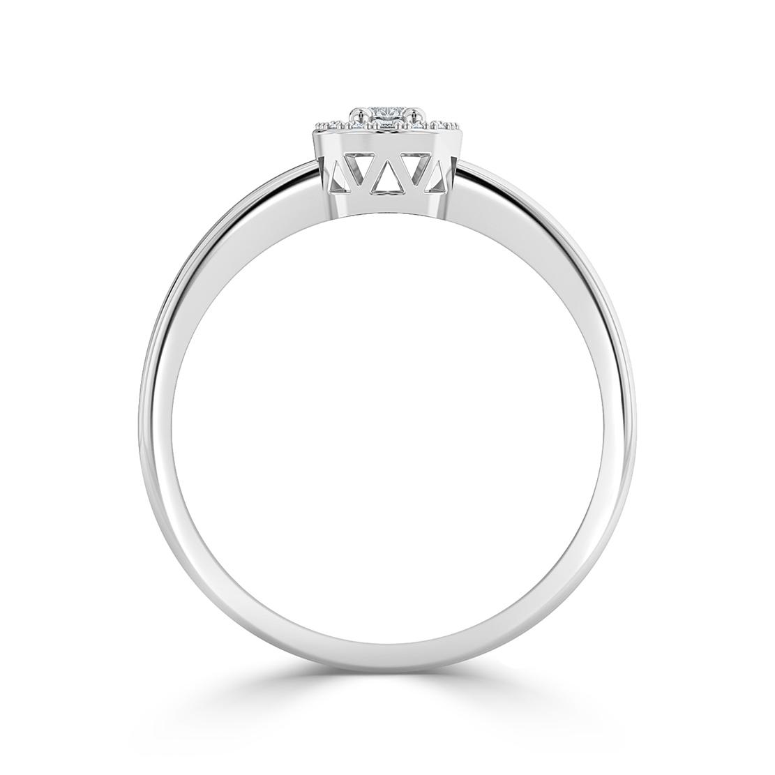 Diamantový zásnubní prsten Moon, bílé zlato