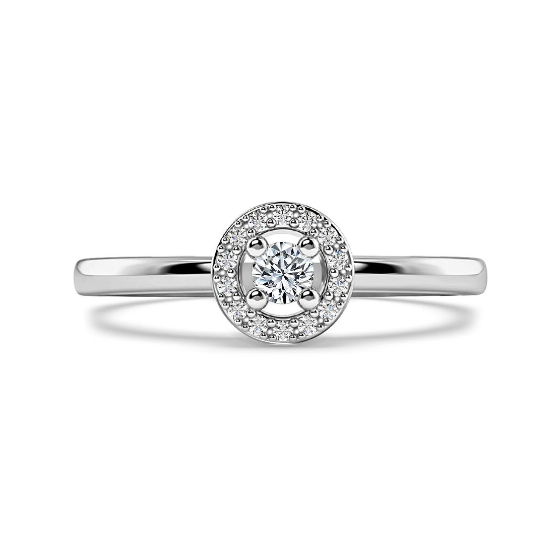 Diamantový zásnubní prsten Moon, bílé zlato