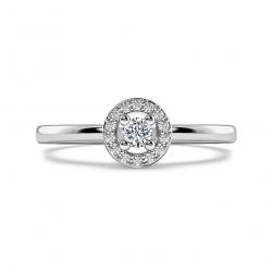 Diamantový zásnubní prsten Moon, bílé zlato