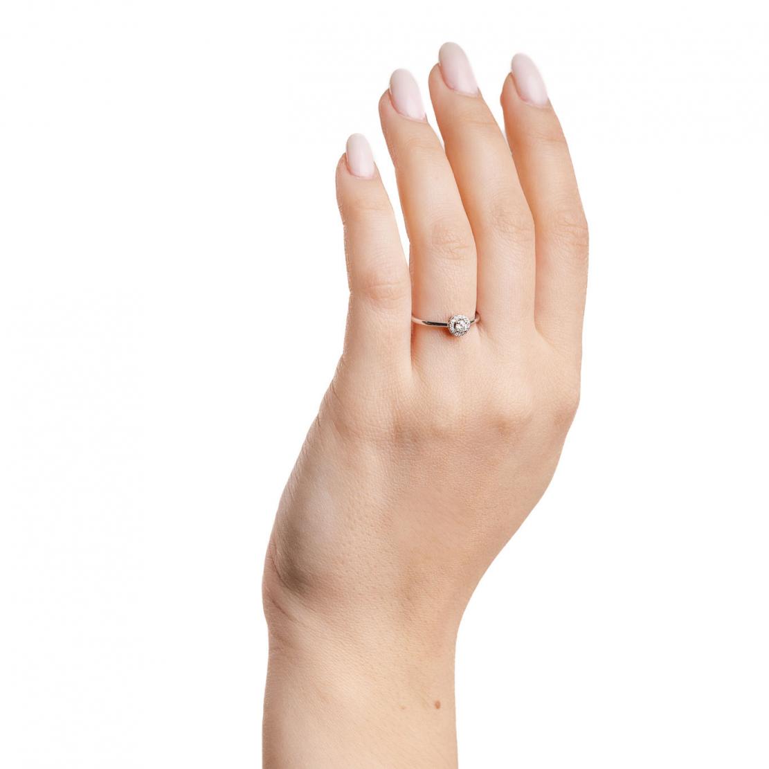 Diamantový zásnubní prsten Moon, bílé zlato