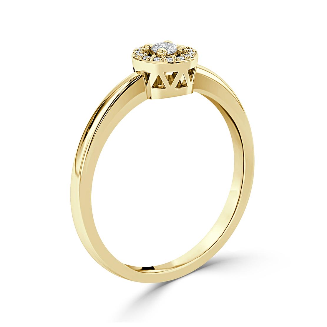 Diamantový zásnubní prsten Moon, žluté zlato