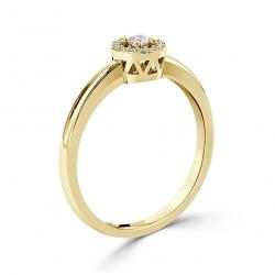 Diamantový zásnubní prsten Moon, žluté zlato