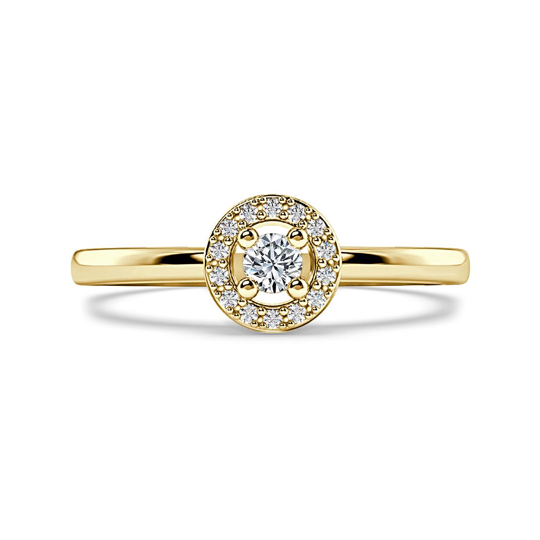 Diamantový zásnubní prsten Moon, žluté zlato
