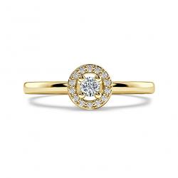 Diamantový zásnubní prsten Moon, žluté zlato