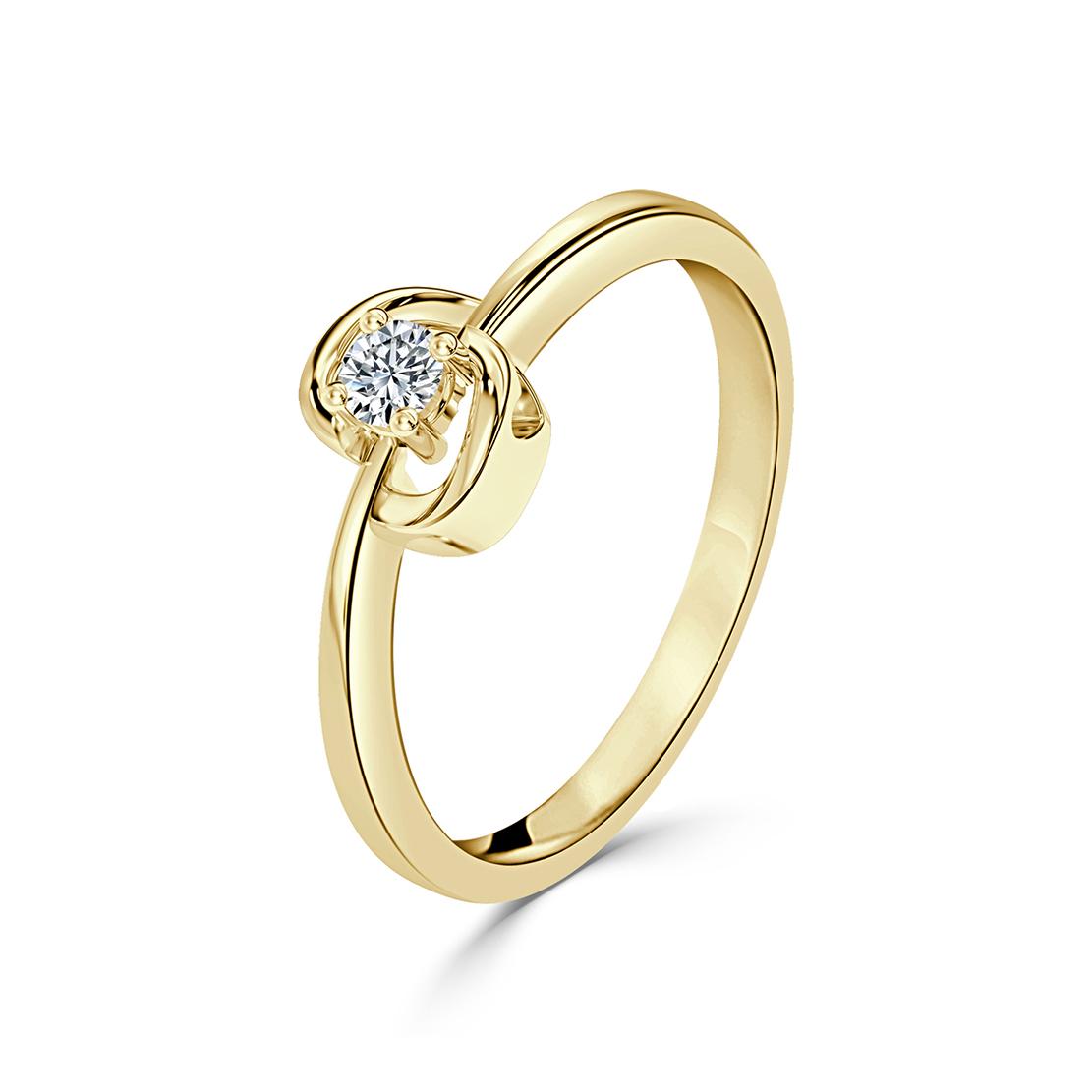Diamantový zásnubný prsteň Twinkle, žlté zlato