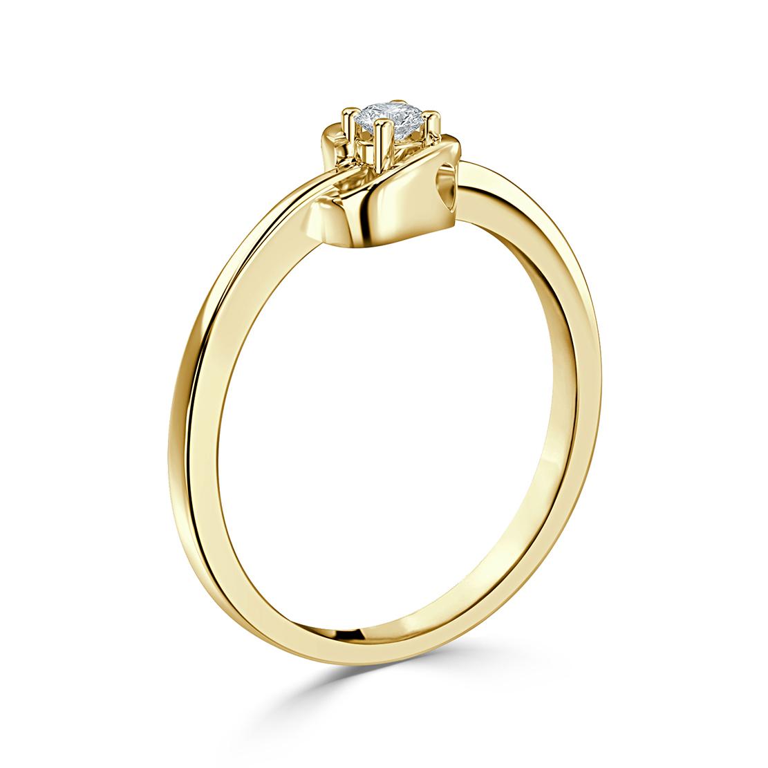 Diamantový zásnubný prsteň Twinkle, žlté zlato
