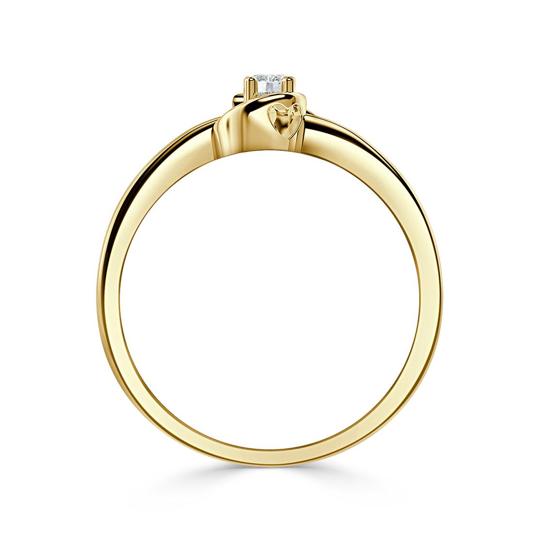 Diamantový zásnubný prsteň Twinkle, žlté zlato