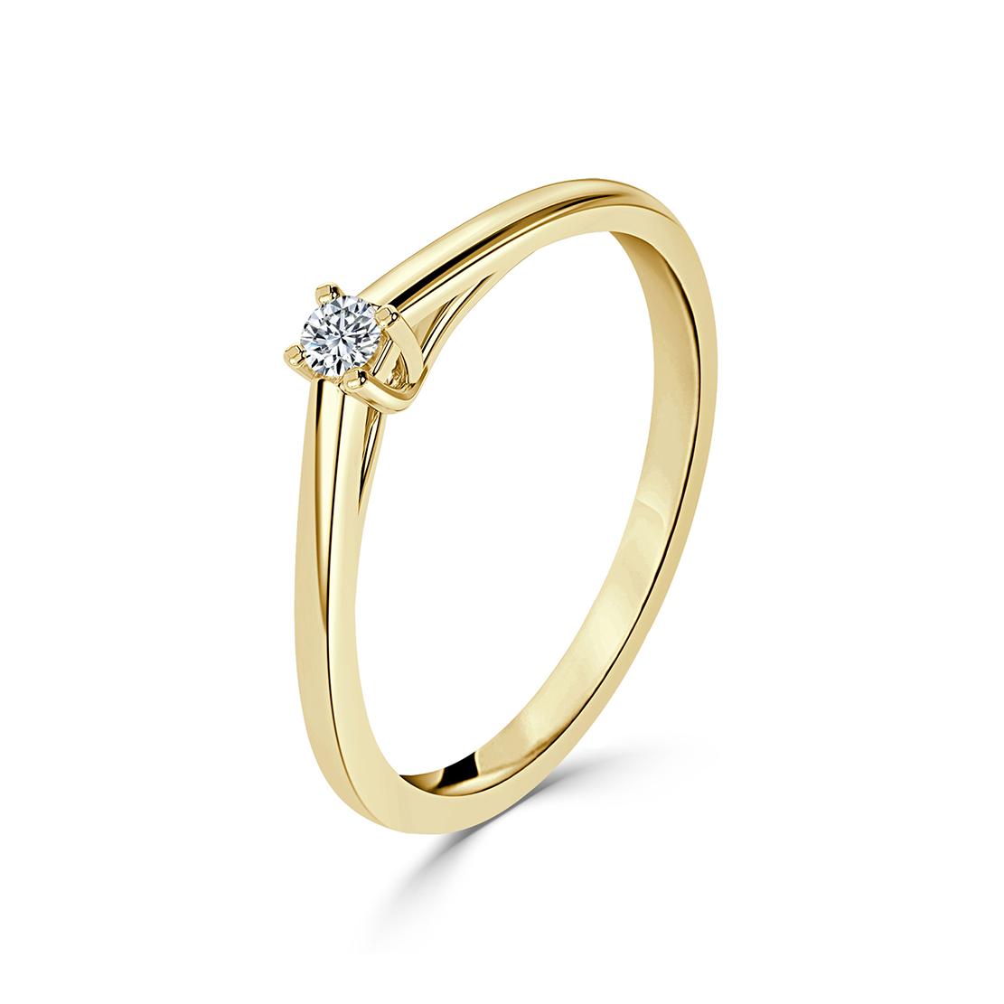 Diamantový zásnubný prsteň Lola, žlté zlato