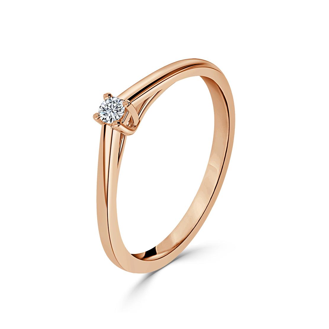Diamantový zásnubní prsten Lola, růžové zlato